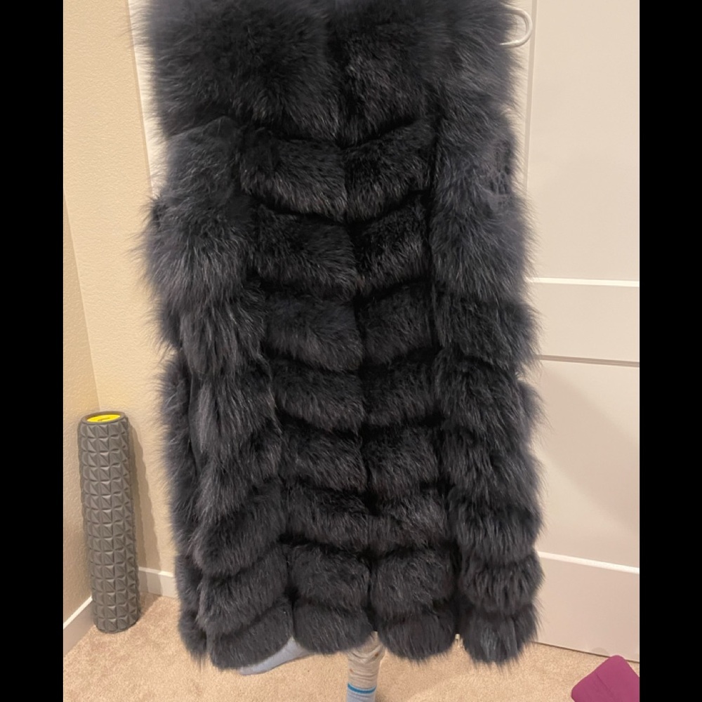 Real fur vest women winter natural fox Winter jackets customizable Long coat